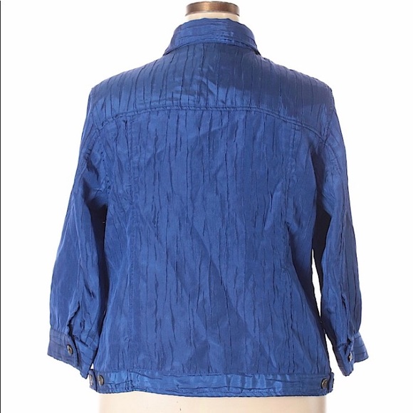 Ruby Rd Blue Textured Jacket - Picture 2 of 5